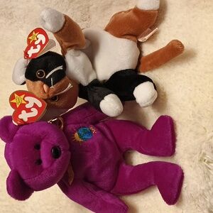 ty babies Millennium bear and Chip the cat.